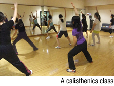 A calisthenics class