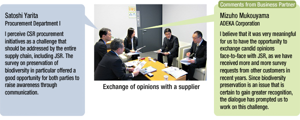 Exchange of opinions with a supplier