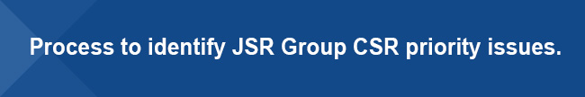 Process to identify JSR Group CSR priority issues.
