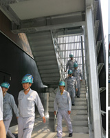 Our first fire drill was held after completing the Yokkaichi Plant Administration Building.