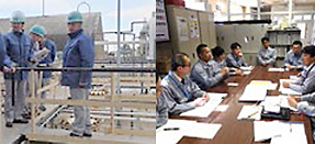 President Koshiba visiting a plant Safety and environment audit process