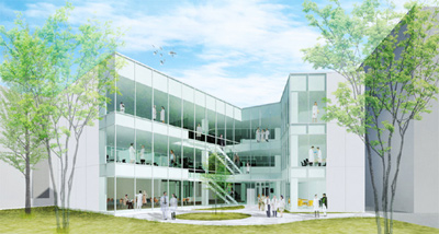 Artist's concept of the JSR-Keio University Medical and Chemistry Innovation Center (JKiC)