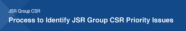 JSR Group CSR Process to Identify JSR Group CSR Priority Issues