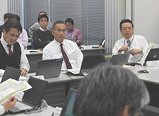 The Head Office’s crisis center during FY2016 crisis management drill