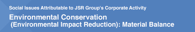 Social Issues Attributable to JSR Group's Corporate Activity /  Environmental Conservation (Environmental Impact Reduction): Material Balance