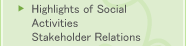 Highlights of Social Activities Stakeholder Relations