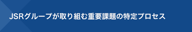 JSRグループが取り組む重要課題の特定プロセス