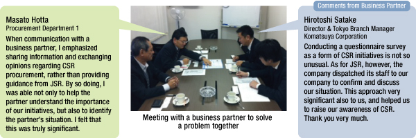 Meeting with a business partner to solve a problem together