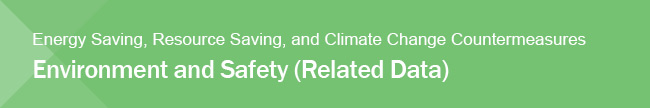 Energy Saving, Resource Saving, and Climate Change Countermeasures Environment and Safety (Related Data)