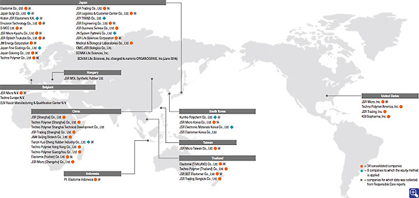 JSR Group Companies Map