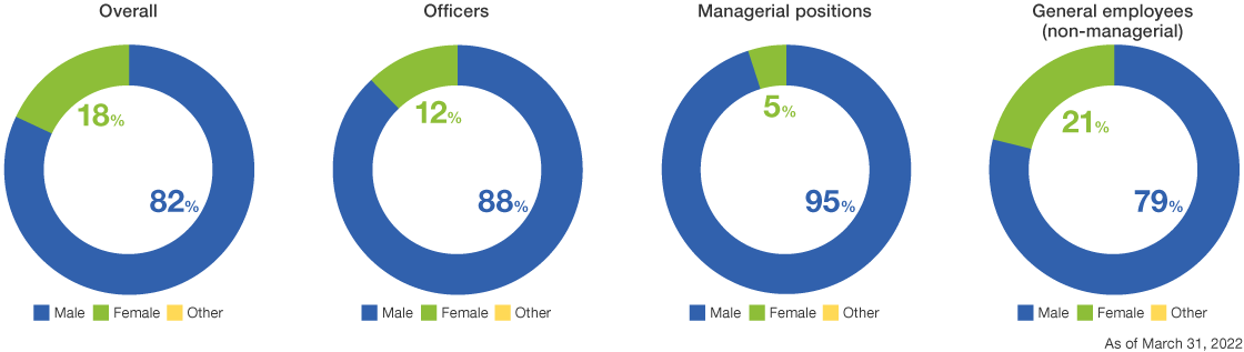 Gender Ratio in JSR at the Non-Consolidated Level