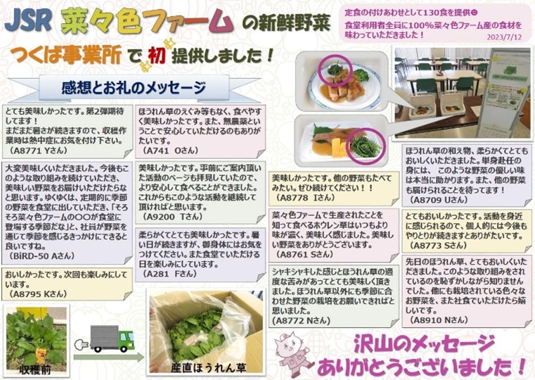 現地スタッフへのお礼のメッセージの写真