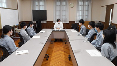 川橋社長との対話会の様子（JSR筑波事業所）の写真